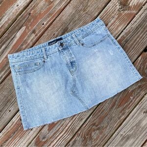 Revolt Y2K Style Distressed Denim Mini Skirt, Juniors 17